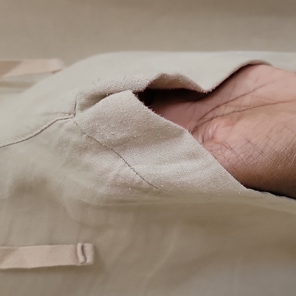 Vintage Old Navy Khaki Linen Drawstring Pants - Picture 6 of 7